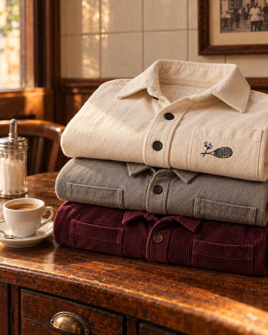 Graça, Saudade and Afonso overshirts: corduroy and textured cotton